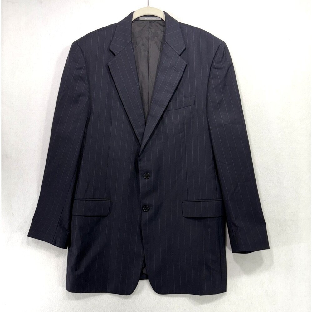 Hickey Freeman Loro Piana Blazer Men 42 Long Navy Pinstripe Wool Suit Jacket